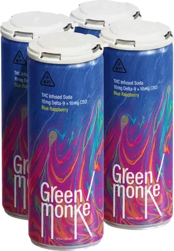 Green Monke Blue Raspberry 10mg THC