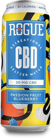 Rogue Passionfruit Blueberry 30mg CBD Seltzer Water
