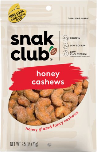 Snak Club Honey Cashews 2.5oz