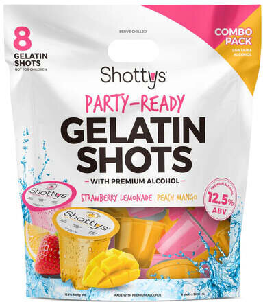 Shotty's Gelatin Shots Strawberry Lemonade & PeachMango Mix Pack 8ct
