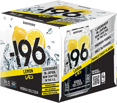 -196 Vodka Seltzer Lemon 4 Pack 12oz Cans
