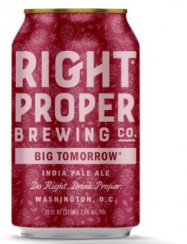 Right Proper (DC) Big Tomorrow IPA 12oz 6pk Cans