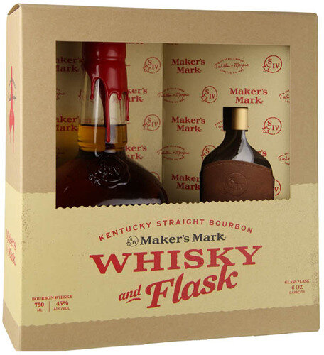 Makers Mark Bourbon Whisky With Flask Gift Set