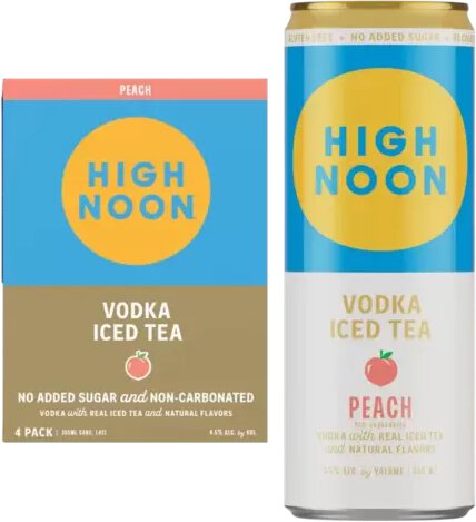 High Noon Vodka Peach Iced Tea 4Pk can(5%ABV)