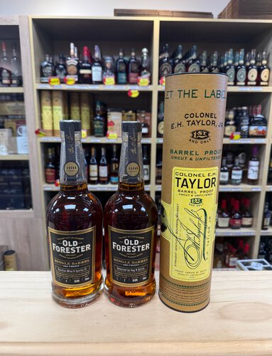 E H Taylor Barrel Proof & Old Forester 3 Bottles Bundle