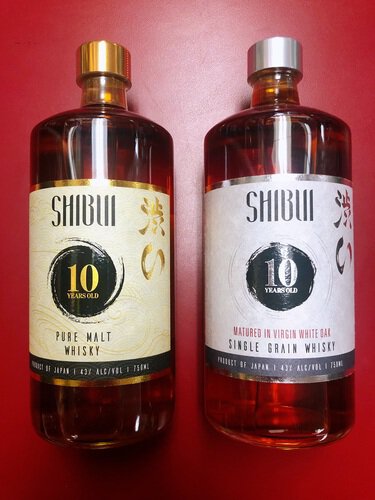 Shubui 10 Year old Virgin White Oak & Pure Malt Japanese Whisky,2 Bottles Bundle