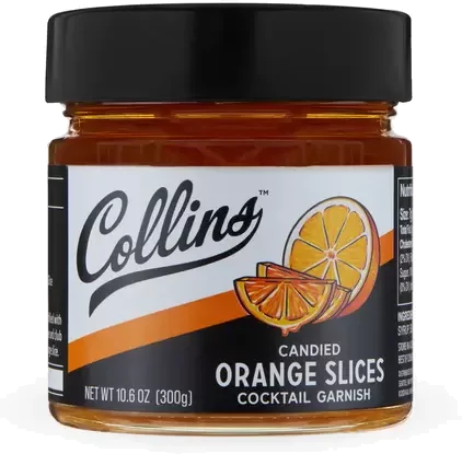 Collins Candied Orange Slices Cocktail Garnish