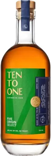 Ten To One Five Origin Select Caribbean Dark Rum Proof