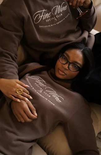 Fine Wine Series Fine Wine Social Club Crewneck Embroidered Sweater 2xl