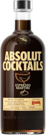 Absolut Espresso Martini Vodka Cocktail Premade