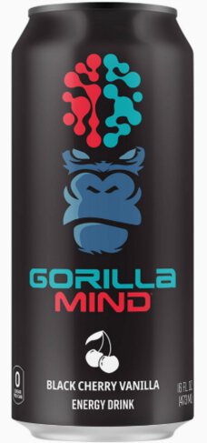 Gorilla Mind Black Cherry Vanilla Energy Drink 16 OZ