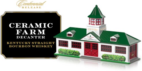 Calumet Farm 86 Proof Bourbon Ceramic Farm Decanter 100th Anniversary Release