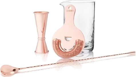 Viski Piece Copper Mixologist Barware Set