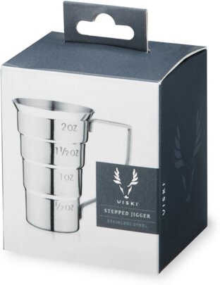 Viski Harrison Stainless Steel Stepped Jigger With Handle