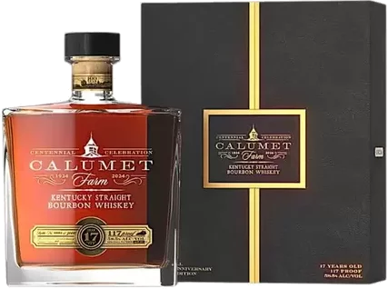 Calumet Farm 17 Year Bourbon Glass Decanter 100th Anniversary Release