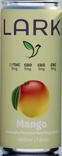 Lark Mango THC Sparkling Water - 5 mg THC + 5 mg CBD + 5 mg CBG + 5 mg CBC
