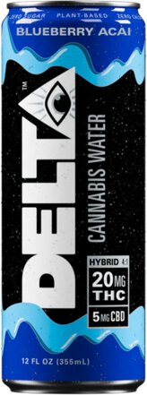Delta Blueberry Acai Cannabis Seltzer (20mg THC + 5mg CBD) Hybrid