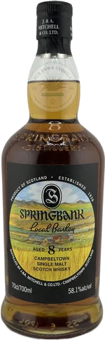 SPRINGBANK 8 YEAR LOCAL BARLEY 58.1 PROOF 