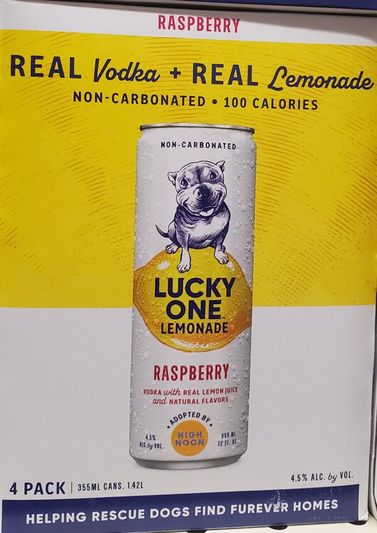 High Noon Lucky One Vodka Raspberry Lemonade 4OZ - Berkley fine