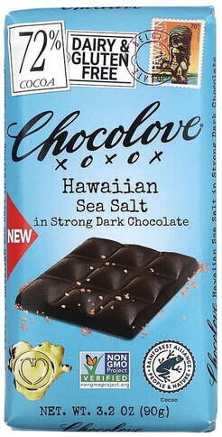 Chocolove Hawaiian Sea Salt Strong Dark Chocolate Bar