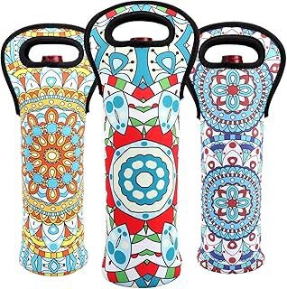 Neoprene Single Wine Tote Blue & Red
