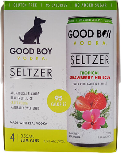 Good Boy Tropical Strawberry Hibiscus Vodka Seltzer