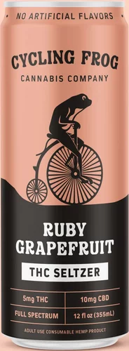 Cycling Frog Ruby Grapefruit THC Seltzer - 5 mg THC + 10 mg CBD