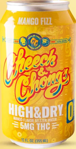 Cheech & Chong's High & Dry Mango Fizz THC Seltzer - 5 mg THC