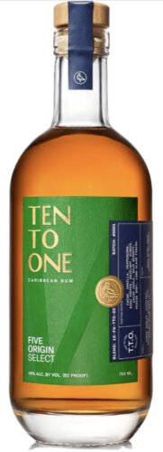 Ten To One Five Origin Select Caribbean Dark Rum Proof