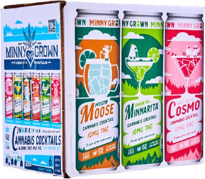 Minny Grown Variety Cannabis Cocktails 10mg Thc