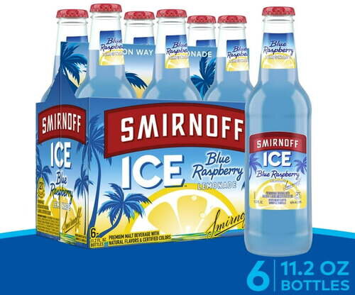 Smirnoff Ice Blue Raspberry Lemonade 6 Pk Bottle