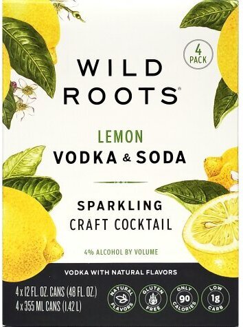 Wild Roots Rtd Wild Roots Lmn Vodka & Soda Abv 4 Pack