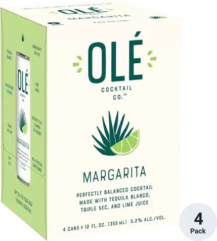 Ole Cocktails Margarita 4pk 12oz Cans (5%ABV)