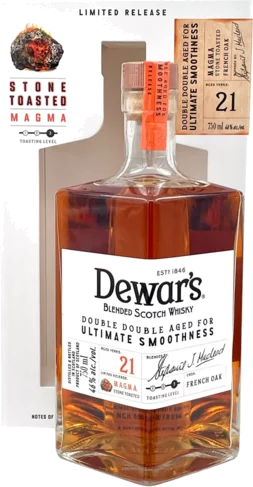 Dewars 21 Years Magma Stone Toasted French Oak Double Aged Scotch