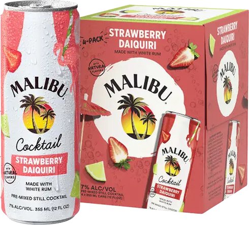 Malibu Strawberry Daiquiri RTD Cocktail Cans