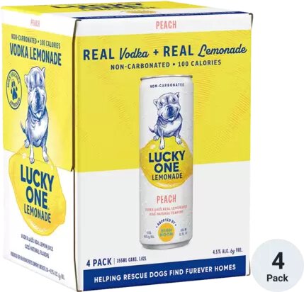 High Noon Lucky One Vodka Lemonade Peach 4pk