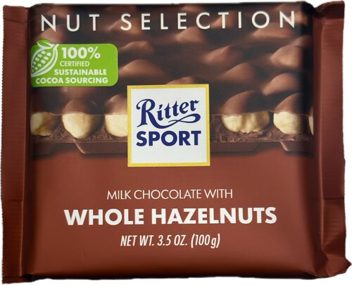 Ritter Sport Milk Chocolate Whole Hazelnut