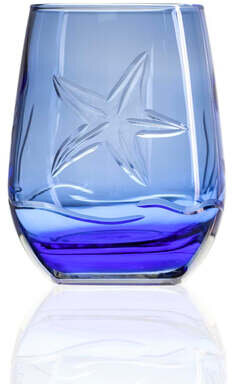 ROLF STARFISH BLUE STEMLESS GLASS