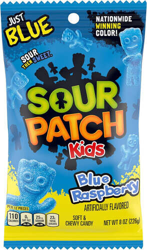 Sour Patch Kids Blue Raspberry Soft & Chewy Candy - 8 Oz Bag