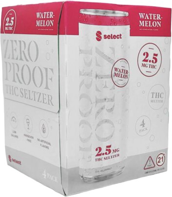 Curaleaf Select Zero Proof 2.5 MG THC Seltzer Watermelon