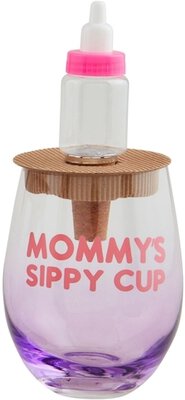 Baby Bottle Wine Glass Topper Set