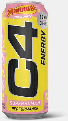 C4 Energy Drink Starburst Strawberry 16oz Can