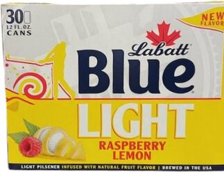 Labatts Blue Light Rasp Lemon