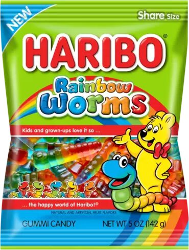 Haribo Rainbow Worms 4Oz Bag