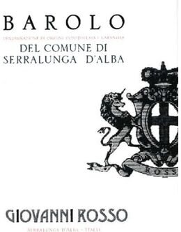 Giovanni Rosso Barolo Del Comune Di Serralunga D'Alba