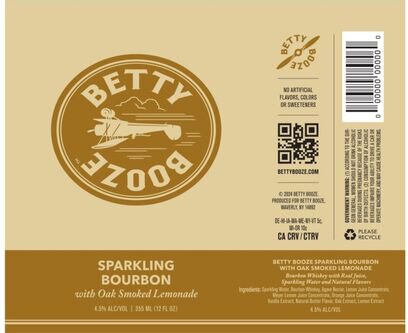 Betty Booze Sparkling Bourbon With Oak Smoked Lemonade