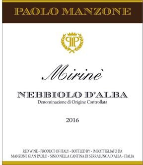 Paolo Manzone Nebbiolo d'Alba Mirine