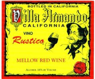 Villa Armando Vino Rustico Mellow Red White Label