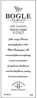 Bogle Vineyards Petite Sirah Port