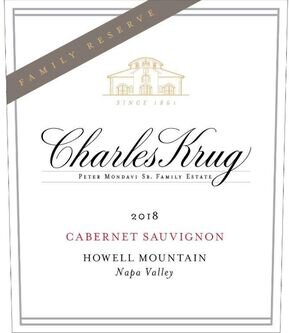 Charles Krug Winery Cabernet Sauvignon Family Reserve Howell Mountain